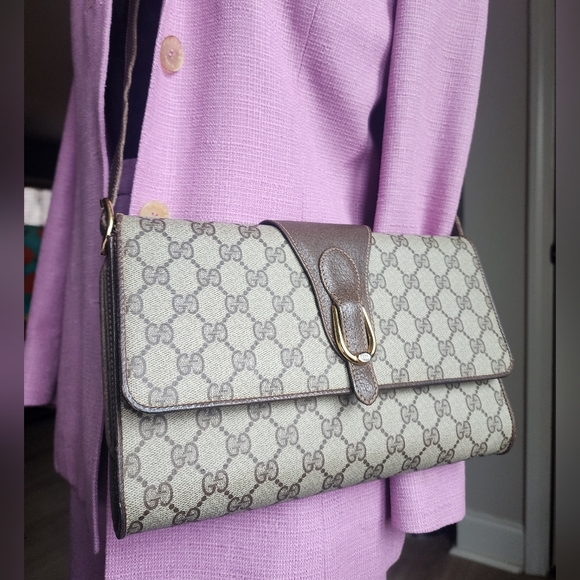 Authentic Gucci Vintage GG PVC Shoulder Bag - Picture 2 of 15